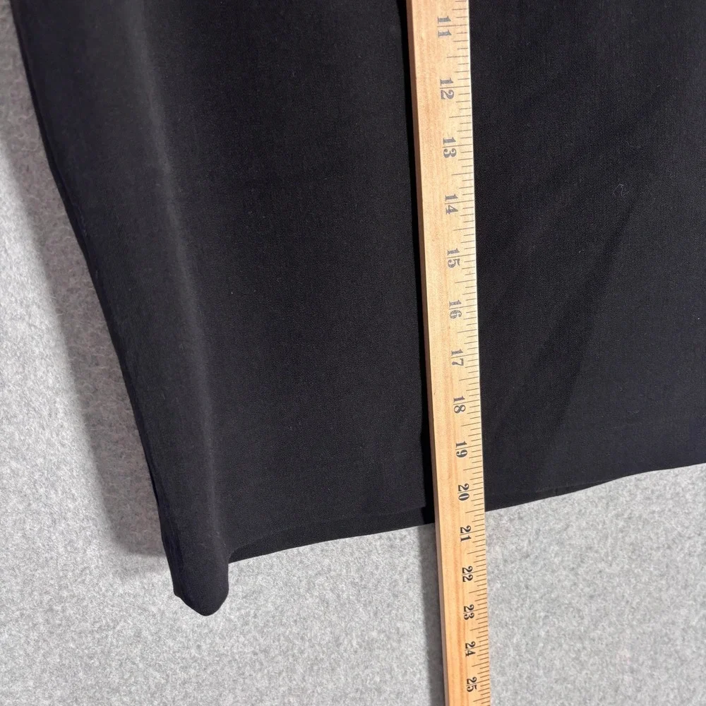 Anne Klein Zipper Mini Skirt 6 Black Ponte Knit Stretch Career Glam Party 90s